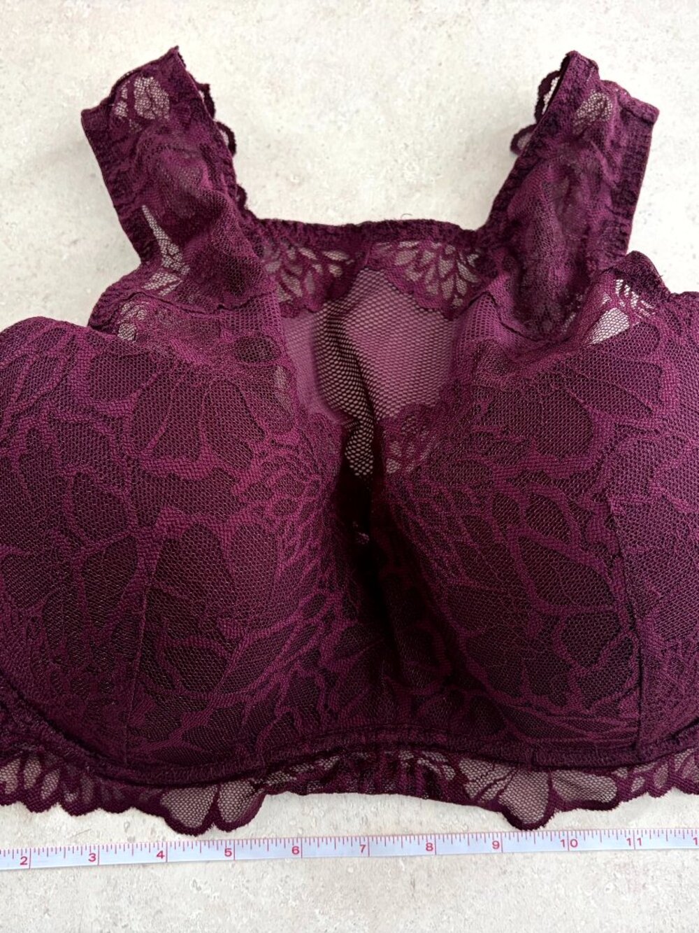 Victoria’s Secret PINK Women’s L-DD Bralette Burgundy Push-Up Pullover Lace
